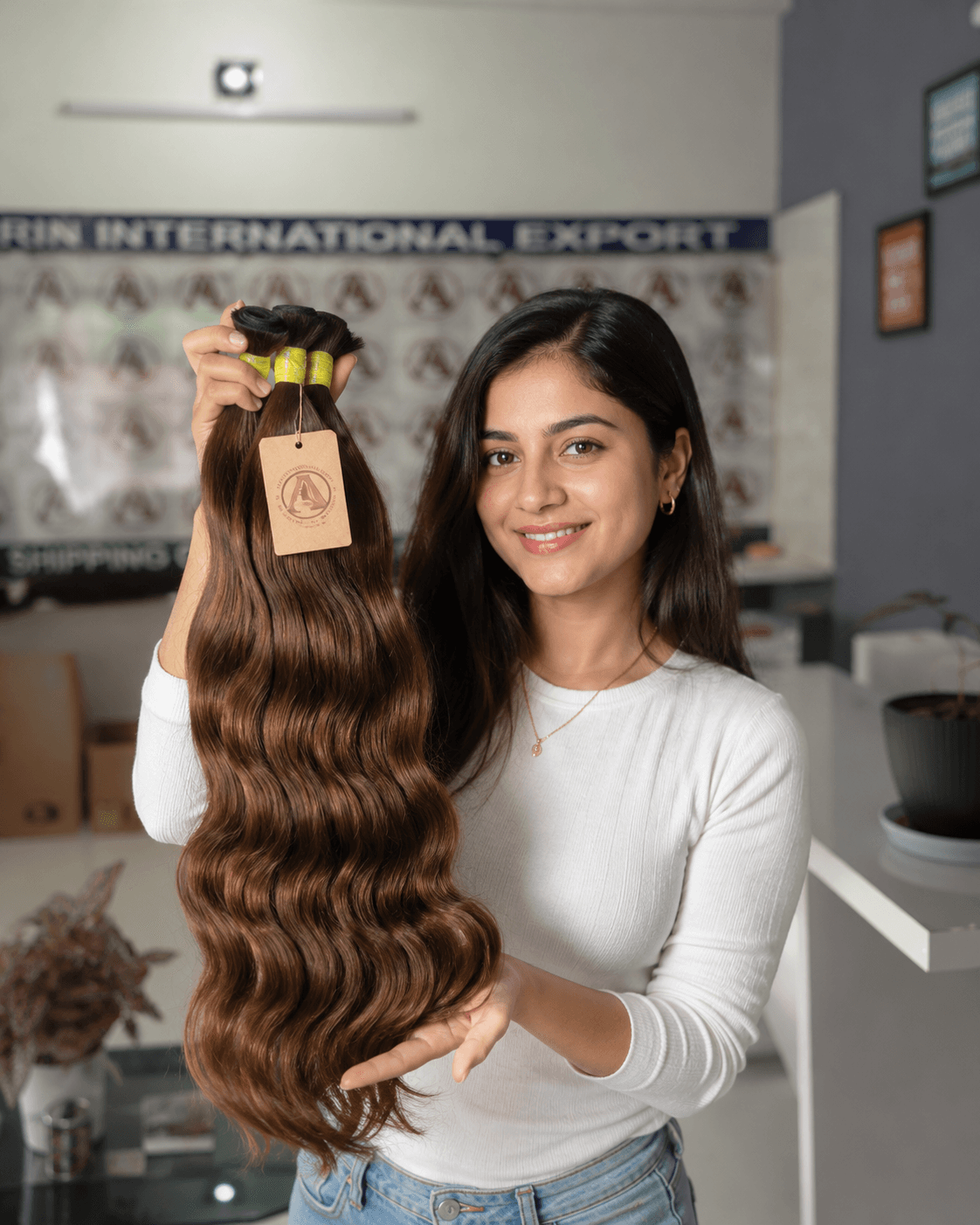 Natural Brown Wavy Raw Hair – South Indian Human Hair